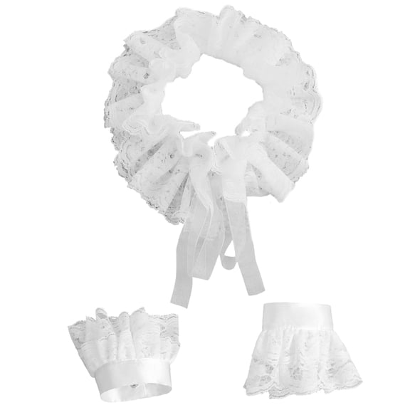 Layered Lace Detachable Collar And Cuffs For Vintage Inspired Fashion Outfits