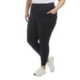 thumbnail image 6 of Leggings for Women - Workout Yoga Pants - High Waisted Active Leggings with Side Pockets (Floral Black, M), 6 of 7