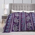 thumbnail image 4 of Sherpa Fleece Throw Blanket, Elephant Purple Bohemia Soft Warmer Throw Blankets for All Season, Lightweight Thermal Flannel Blanket Suit for Couch, Home Bed 50" X 40", 4 of 6