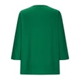 thumbnail image 5 of dazeni Women's Plus Size Tops L-5XL Casual Dressy Blouse 3/4 Length Sleeve T Shirts for Work Business Office Loose Fit Fall Tee Green 4X-Large, 5 of 6