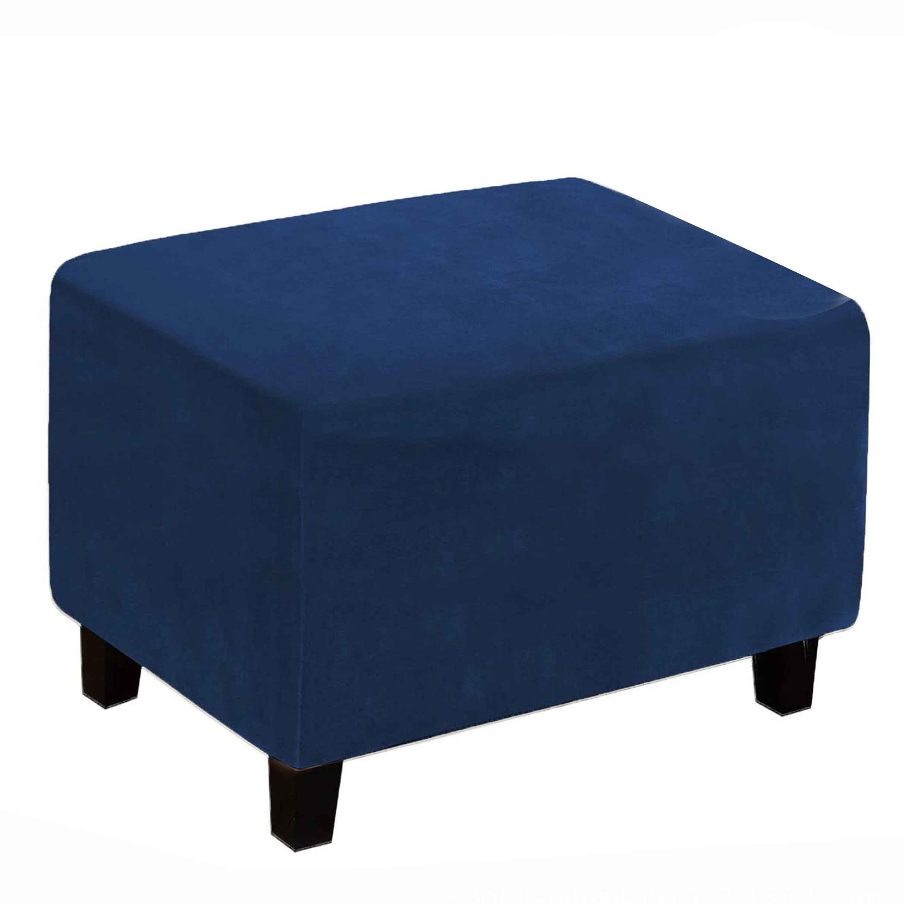 Ottoman Cover Rectangle,Velvet Ottoman Cover Stretch,Soft Ottoman