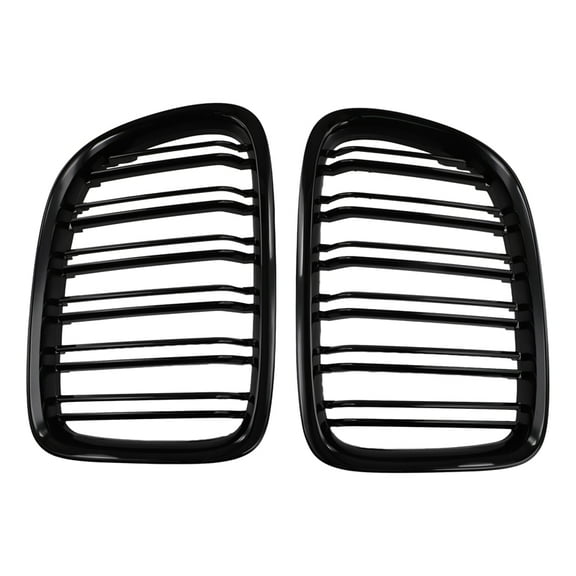 Glossy Black Front Bumper Dual Slat Front Kidney Grill Grille For- X1 Series E84 SDrive XDrive 2009-2015
