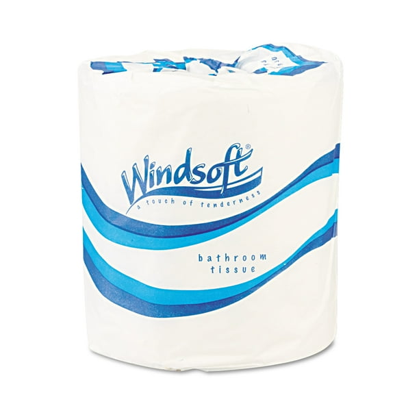 Windsoft Toilet Paper, Septic Safe, 1Ply, White, 4 x 3.75, 1000 Sheets