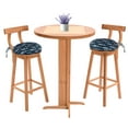 thumbnail image 3 of Vargottam Indoor/Outdoor Round Bistro Chair Cushions Block Print 15-Inch Bistro Chair Pads Waterproof Seat Chair Cushion For Home/Office- Set Of 2 (Navy Blue), 3 of 7