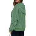 thumbnail image 6 of Women's Hooded Sweatshirt Pleated Long Sleeved Casual Top Hooded Sweatshirt Army Green XL, 6 of 8
