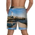 thumbnail image 4 of Fotbe Lighthouse Men’s Swim Trunks Quick Dry Swim Shorts Board Shorts with Mesh Lining-XX-Large, 4 of 9