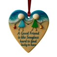 thumbnail image 2 of Heart Shaped Acrylic Ornament, Beautiful Sea Glass Christmas Ornaments, "A Good Friend Is Like Seaglass" Themed Decor For Christmas Tree & Gifting, Christmas Tree Decoration Ornaments, 2 of 9