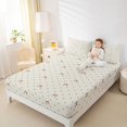 thumbnail image 3 of Manfei Chic Bow Bed Sheets,Brown Cute Bowtie Full Size Sheets,4-Piece,1 Flat Sheet,1 Fitted Sheet and 2 Pillowcases, 3 of 6