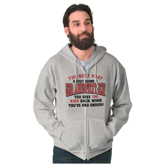 Grandpa's Had Enough Grandfather Joke Men's Big & Tall Graphic Zip Up Hoodie Brisco Brands 2X