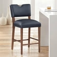 thumbnail image 2 of Comfort Pointe Bonito 26" Faux Leather & Wood Counter Stool in Blue/Walnut, 2 of 11