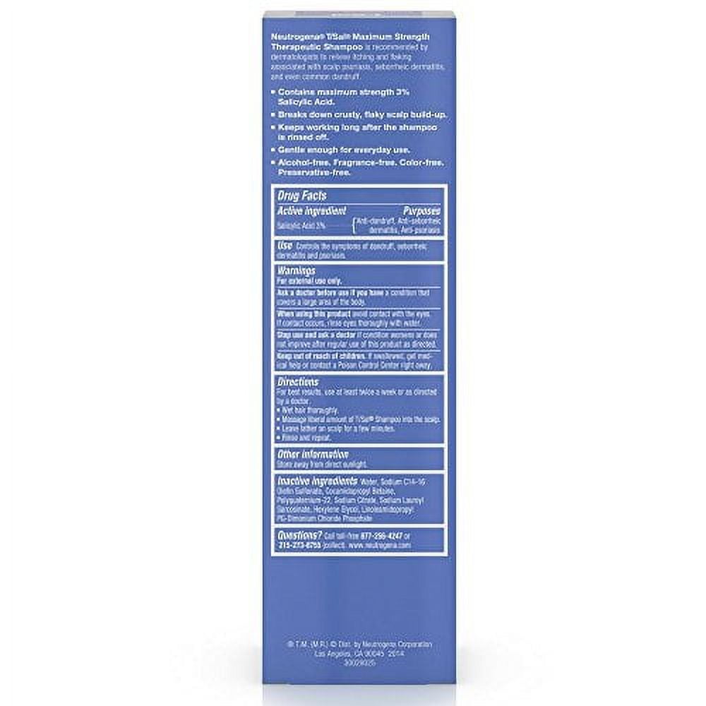 Neutrogena T/Sal Therapeutic Shampoo, Scalp Build-Up Control 4.5 oz (Pack of 5)