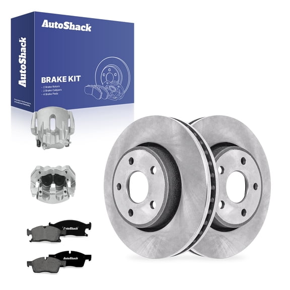 AutoShack Front Vented Brake Rotors   Premium Ceramic Pads   Calipers 8-PC Brake Kit Replacement for 2017 Jeep Grand Cherokee 2017-2018 Dodge Durango 12.99" (330 mm)