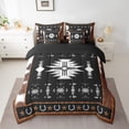 thumbnail image 2 of Manfei Tribal Aztec 7 Pieces Bedding Comforter Set,Cow Print Full Bedding Set Lightweight,Bohemian Horseshoe Fitted Sheet Flat Sheet,Ultra Soft Western Home Decor,Reversible, 2 of 8