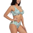 thumbnail image 2 of Kdxio Christmas Winter Animals Print Women's 2 Piece High Waisted Wrap Spaghetti Strap Summer Swimsuit Bikini Set-Small, 2 of 7