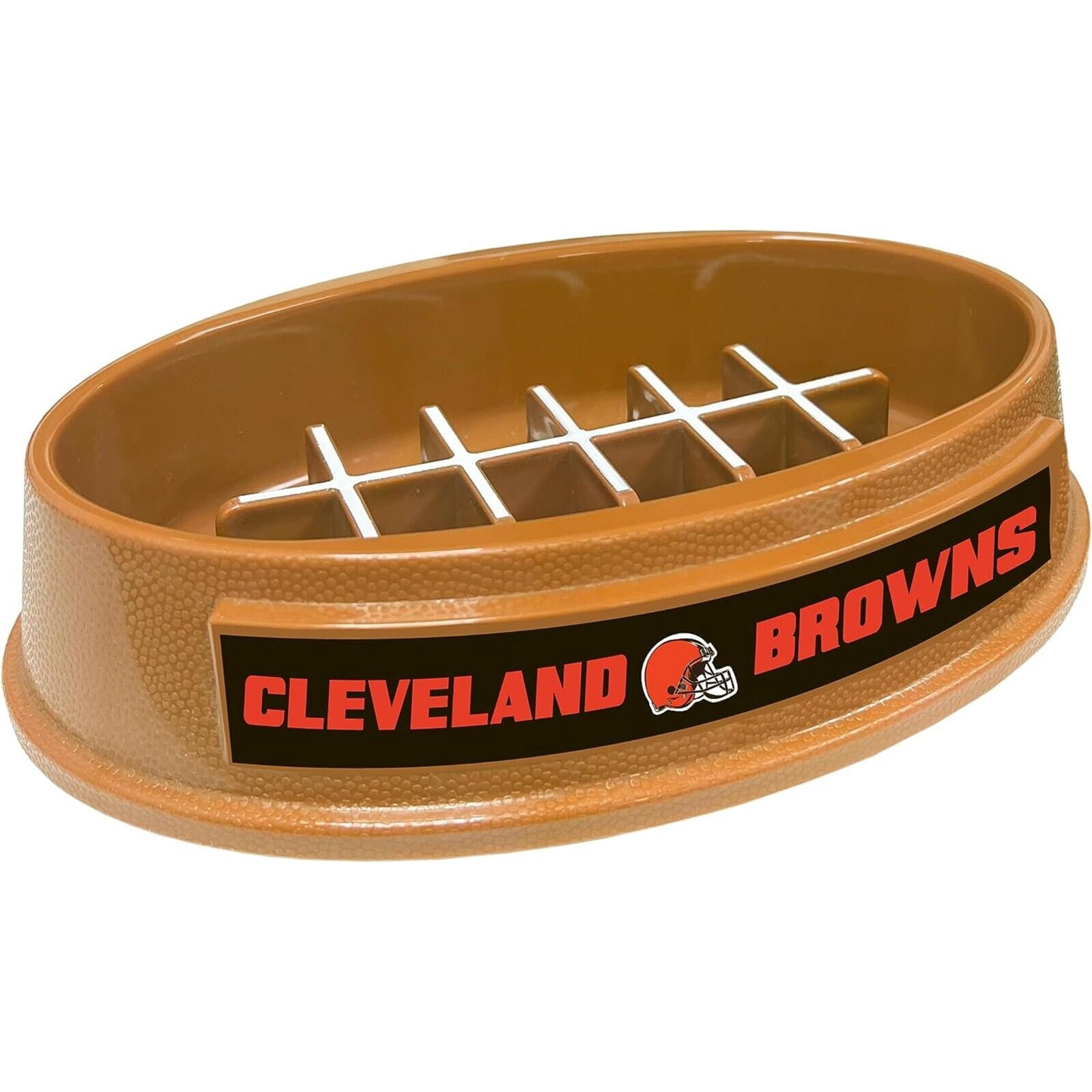 Pets First NFL Cleveland Browns Super-Bowl Slow Feeder Bowl for Dogs and Cats, Football Design for Healthy Digestion, Non-Slip, for Large & Small Pet