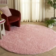 thumbnail image 2 of SAFAVIEH Lindsay Deborah Solid Polyester Shag Area Rug, Pink, 6'7" x 6'7" Round, 2 of 7