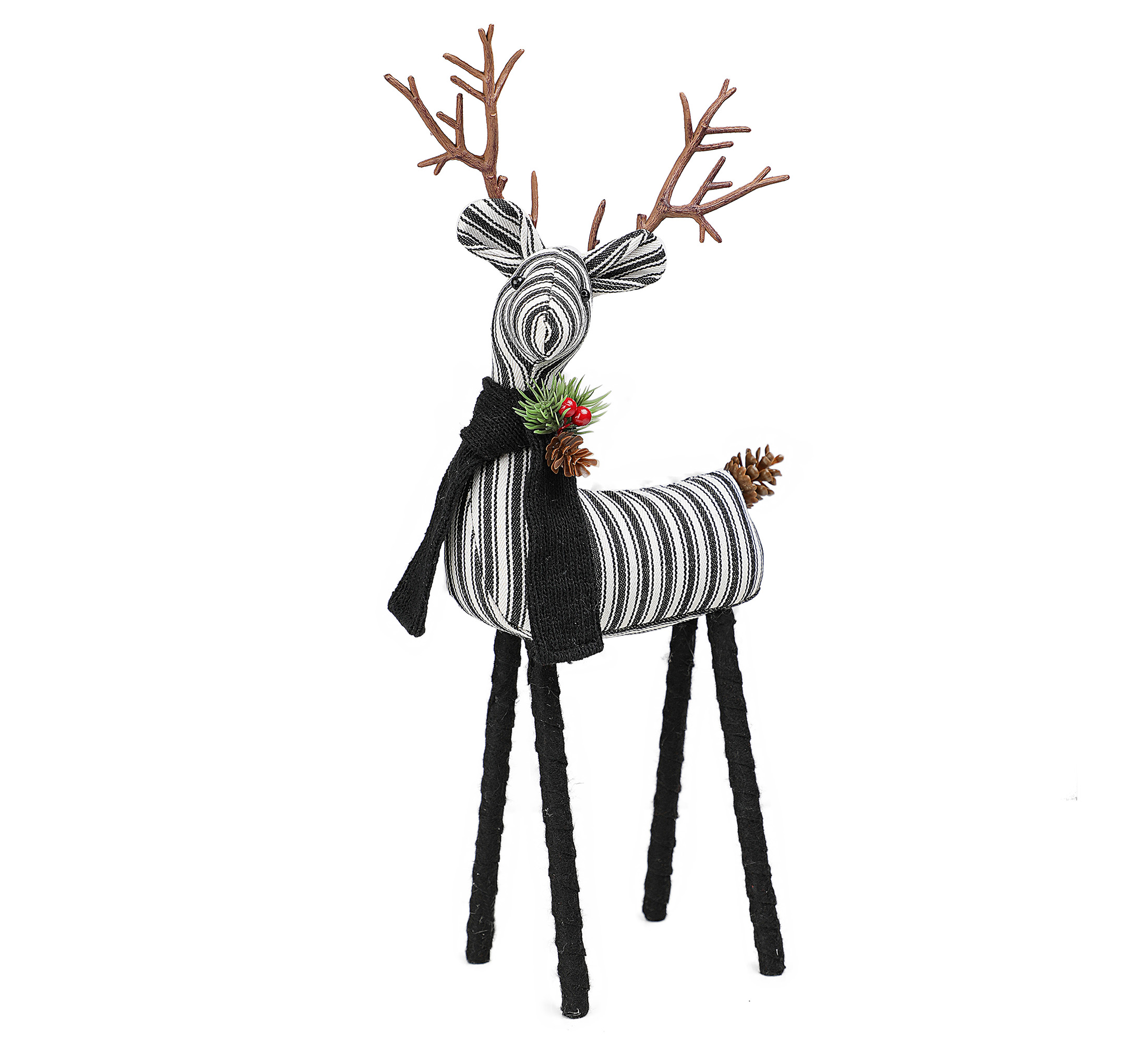 Holiday Time Large Fabric Black & White Deer Set of 2; Tabletop Christmas Décor - image 3 of 11
