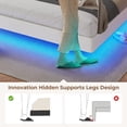 thumbnail image 6 of Kicode Queen Floating Bed Metal Frame with LED Lights and Upholstery, White, 6 of 9