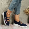 thumbnail image 2 of Anuirheih Women's Comfortable Casual Mesh Wedges Round Toes Breathable Single Shoes Sandals Women (Dark Blue), 2 of 5