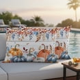 thumbnail image 5 of Fall Blue Pumpkins Outdoor Pillow Covers 20"x12" Set of 2,Waterproof Throw Pillow Covers for Patio Furniture,Thanksgiving Eucalyptus Farm Wooden Plank Decorative Cushion Pillowcases for Garden Sofa, 5 of 9
