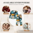 thumbnail image 4 of Uemuo Cute Sunflower Blue Duck Pattern Womens Pajama Sets,PJ Set for Women,Pajamas for Women Logo,Long Sleeve Pajama Set for Women,Soft Long Sleeve Top With Pants-X-Large, 4 of 9