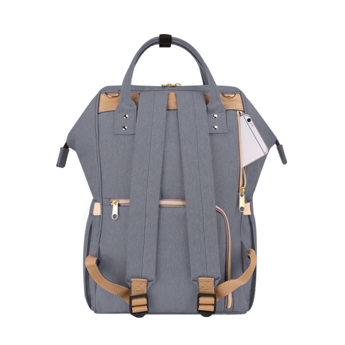 Sunveno Classic Diaper Bag Backpack Large Capacity Travel Backpack with USB Charge Port , Gray