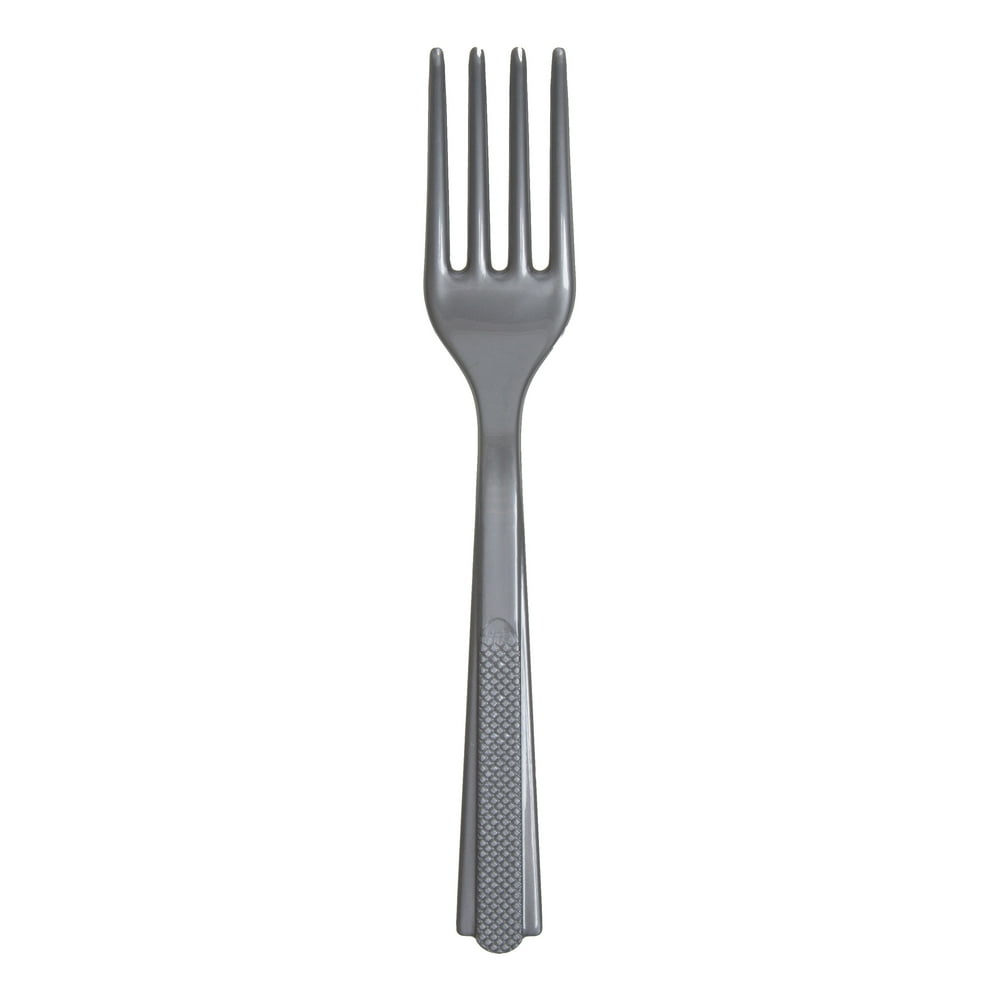 Way To Celebrate Plastic Forks, Silver, 24 Count