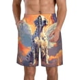 thumbnail image 2 of Uemuo Colorful Cloud Spotted Dog Pattern Men's Swim Trunks Hawaiian Beach Bathing Suit Swimsuits Beach Quick-Dry Shorts with Pockets-, 2 of 9