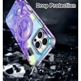 thumbnail image 4 of Casetego for iPhone 16 Pro Case,with Magnetic Invisible Ring Stand [Compatible with MagSafe],Rugged Slim Women Men Girl Shockproof Marble Pattern Design Case,Violet, 4 of 8