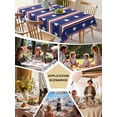 thumbnail image 5 of 4th of July Table Cloth, Independence Day Blue White Red Stripes Country Star Waterproof Tablecloth for Square Tables, Washable Fabric Table Cover for Restaurant Kitchen Dining Tables 54"x54", 5 of 6