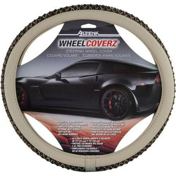 Alpena Wheel Coverz Bristol Braid Steering Wheel Cover Beige/Brown 10903