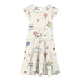 thumbnail image 3 of Pounoo New Girls Dresses 10-12 Trendy Print Short Sleeve Casual Dresses Round Neck Knee Length Dress With Pocket Skin-Friendly Dresses For Kids Girls, 3 of 6