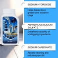 thumbnail image 5 of Powerful Drain Clog Remover for Kitchen and Bathroom Sinks, Toilets and Floor Drains, Hair and Grease Dissolver, Safe for PVC and Copper Pipes, 320g Home Cleaning Supply, 5 of 7