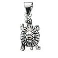 thumbnail image 1 of Sterling Silver 30" 1.2mm Box Chain 3D Small Turtle Pendant Necklace, 1 of 2
