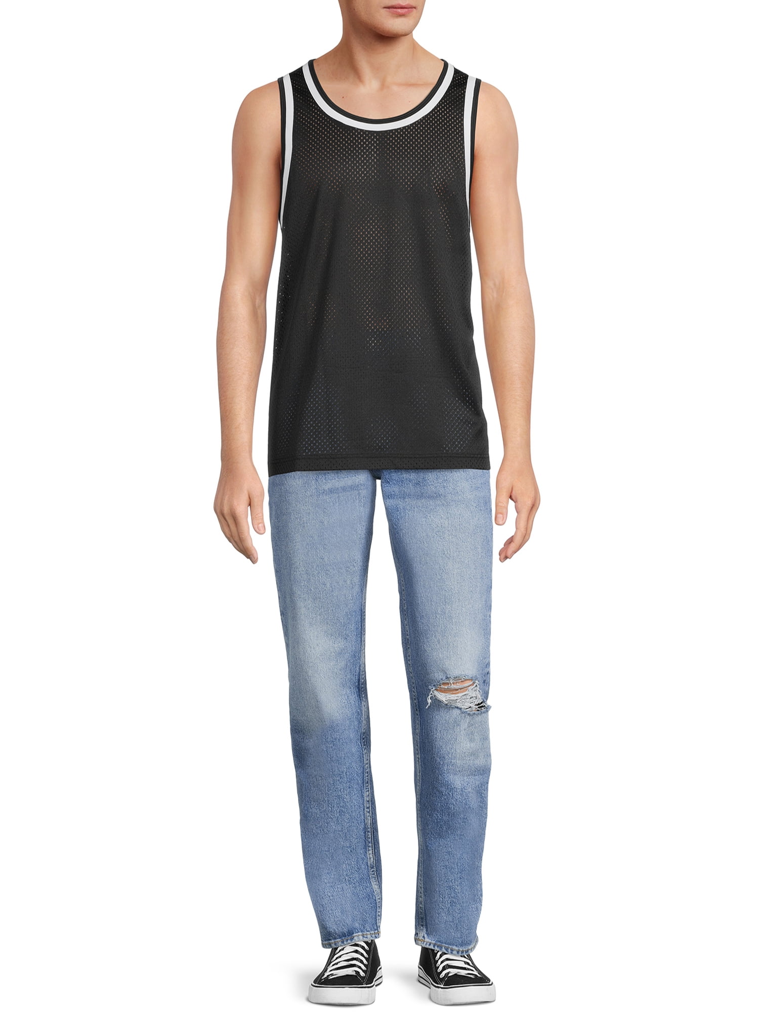 No Boundaries Men's and Big Men's Mesh Tank Top, up to Size 5XL