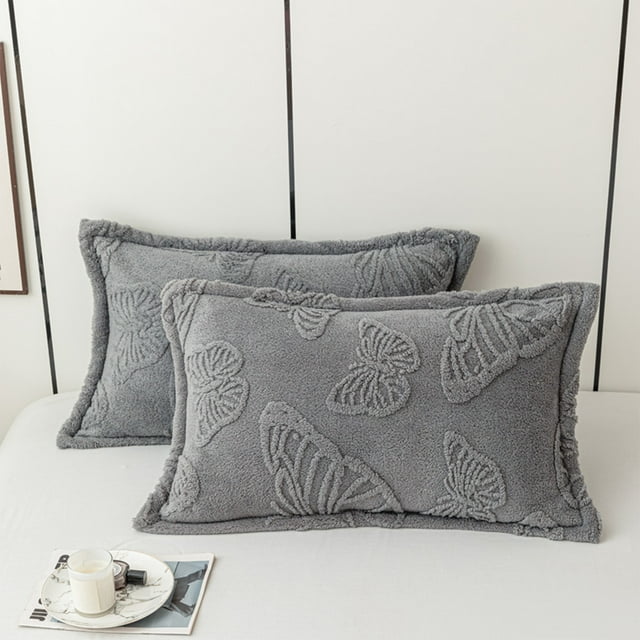 EGNMCR Model Taffy Pillowcases A Pair Of Double Sided Velvet Padded And Thickened Pillowcase Pillowcases Milk Velvet Polyester pillowcase