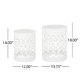 thumbnail image 3 of Holt Metal Outdoor Side Tables, Set of 2, White, 3 of 7
