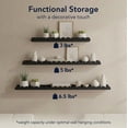 thumbnail image 4 of American Art Decor Black Scallop Floating Wall Shelf Set of 3, Wood Picture Ledge Shelves with Lip, Shabby Chic Decorative Wall Shelves for Nursery, Gallery, Bathroom & Living Room Decor, 4 of 7
