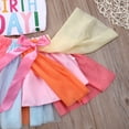 thumbnail image 4 of Musuos Baby Girls Birthday Outfits Set Letters Short Sleeve T-Shirt + Colorful Skirts, 4 of 5