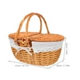 thumbnail image 2 of LOLIPPYY Grocery Baskets With Handles White Rattan Flower Basket For Easy Cleaning And Storage 1Pack, 2 of 6