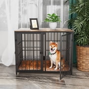 BingoPaw Large Metal Dog Crate Furniture with Divider, DIY Combinational and 4 Doors for Small Medium Dogs