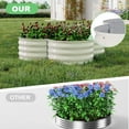 thumbnail image 4 of EuKer 2-Pack Small Raised Garden Bed, Petal-Shaped Metal Planters with Open Base for Herbs, Veggies, Flowers, Beige, 4 of 7