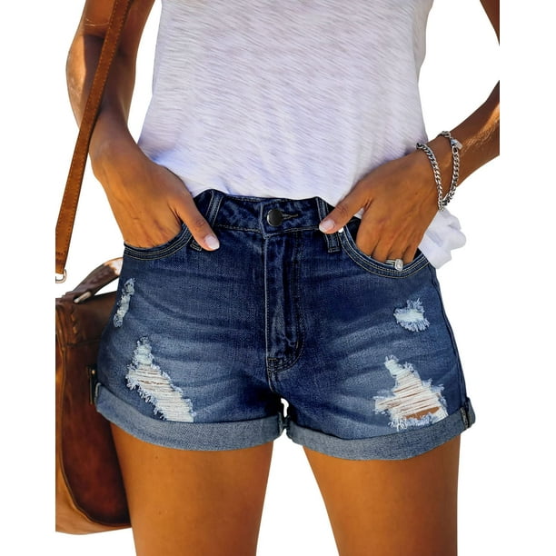 Navy blue store jean shorts