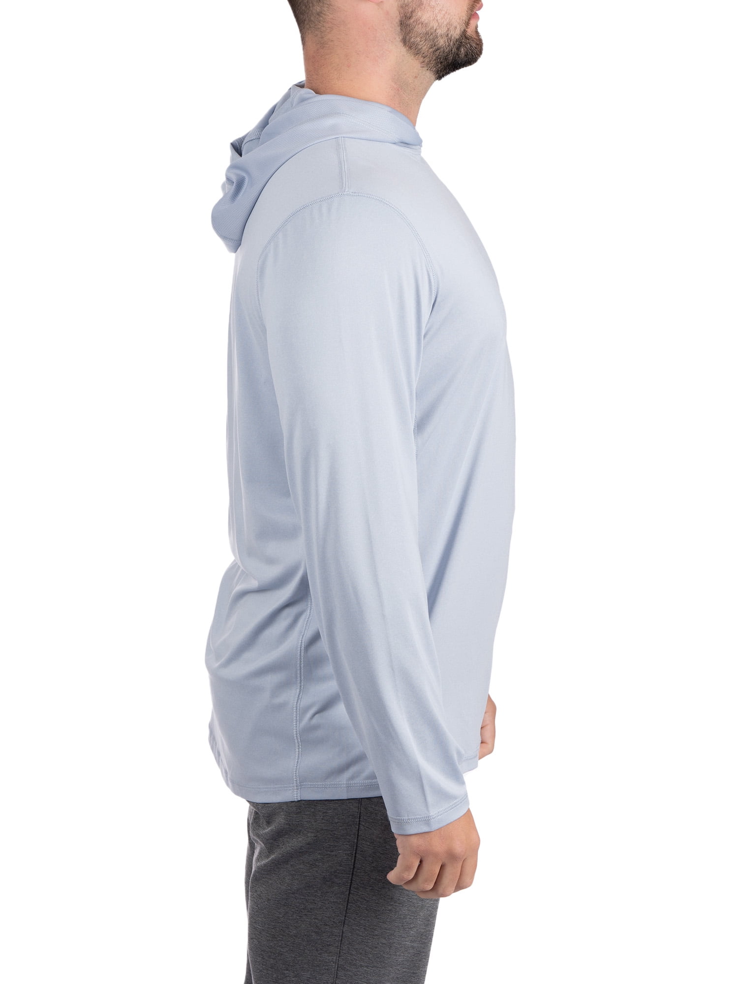 Realtree Men's Long Sleeve Fishing Hoodie, Performance Hooded Tee Shirt in Zen Blue, Sizes S-3XL