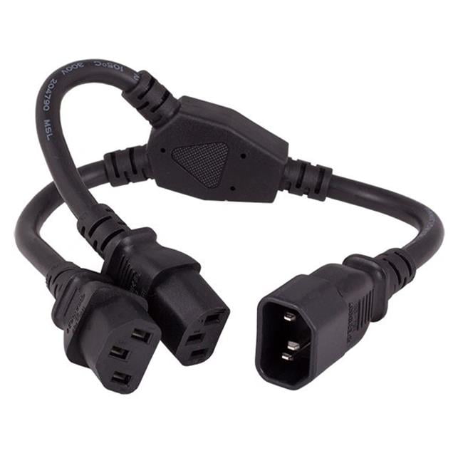 Cable Leader PW1411772 72 in Power Cord Splitter Cable 16 AWG IEC320