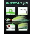 thumbnail image 2 of BLUEWING 2pcs Bucktail Jig Lure with High Carbon Steel Hook 2oz Lead Head Jig Hair Jig Saltwater Freshwater Lures Fluke Lure for Bluefish, Bass Fishing, 2 of 7