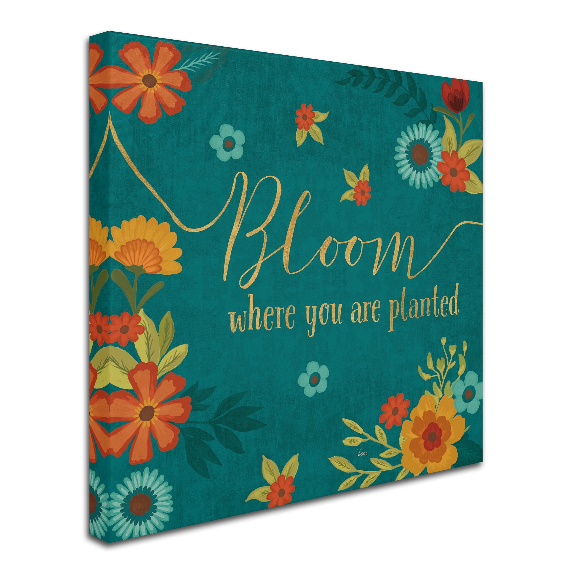 Trademark Fine Art 'Flourish I Teal' Canvas Art by Veronique Charron