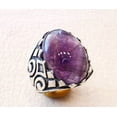 thumbnail image 6 of Amethyst Mans Ring, Natural Amethyst, February Birth, Silver Jewelry, 925 Silver Ring, Birthday Gift, Heavy Mens Ring, Arabic Design, Ottoman Style Ring, Christmas, Turkey Mens Signet Ring, 6 of 6