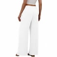 thumbnail image 5 of YuXingFu Womens Solid Tie Wide Leg Long Pants White S, 5 of 7