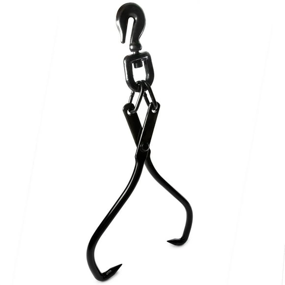 Biltek Swivel Grab Skidding Tongs - 28" Jaw Opening Log Chain Grabber with Pre-Attached Hook